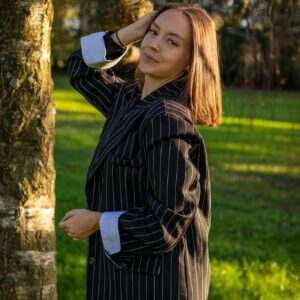 Blazer ligné noir