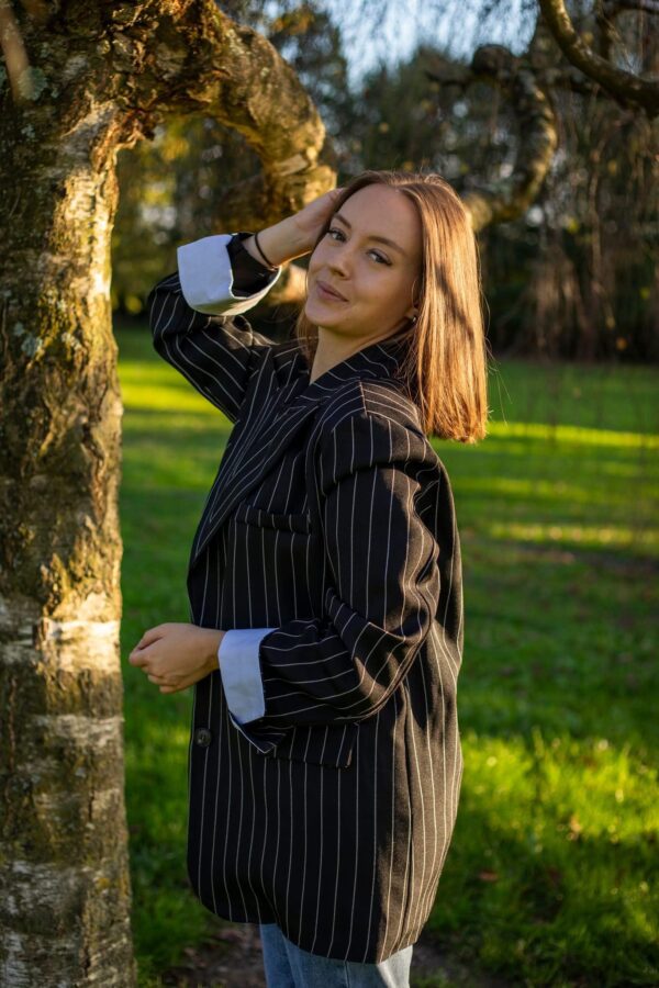 Blazer ligné noir